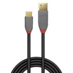 Lindy USB 3.2 A-C kaabel 36910 0.5m, 10Gbps, 5A, PD, must / hall, USB A isane C isane