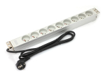 Digitus Pikendus A-19-STRIP-3-IMP, 1.8m, 9xType E, 16A, alumiinium, Schuko, rack-mount