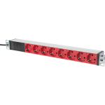 Toiteallikas Digitus pikendus DN-95410-R, 8xCEE 7/7 10A, 250VAC, 2m, alumiinium, 1U, 35&deg; nurga all pistikud, 2x kinnitus