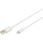 Digitus USB-A - Lightning kaabel DB-600106-020-W, 2 m, C89 kiip, vasest juhid, topeltvarjestus, USB 2.0, valge