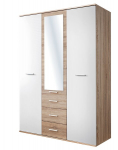 Lastetoa riidekapp Dino 3D, tamm/valge