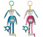 Pehme riputatav m&auml;nguasi Canpol Babies Rattle and Mirror Long Ears, sinine, roosa 68/061