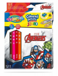 V&auml;rvilised pliiatsid koos teritajaga Colorino Marvel Avengers Jumbo, 12 tk. /13 v&auml;rvi