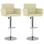 vidaXL baaripukid 2 tk, kreemjasvalge, kunstnahk