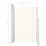 vidaXL lahtit&otilde;mmatav terrassi k&uuml;lgsein, 120 x 300 cm, kreemjas