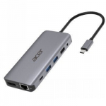 ACER 12-IN-1 TYPE-C DONGLE -> 2XUSB3.2, 2XUSB2.0, 2XHDMI, 1XDISPLAYPORT, TYPE C POWERDELIVERY, SD CARD READER, TF CARD READER, 1