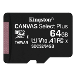 Telefoni m&auml;lukaart Kingstoni m&auml;lukaart 64GB microSDXC Canvas Select Plus klass 10 UHS-I 100 MB/s