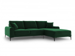Pehme nurgadiivan Mazzini Sofas Madara, veluur, tumeroheline/must