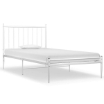 vidaXL voodiraam, valge, metall, 100 x 200 cm