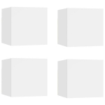 vidaXL seinale kinnitatavad telerikapid, 4 tk, valge, 30,5x30x30 cm