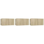 vidaXL seina telerikapid 3 tk, Sonoma tamm 60x30x30 cm