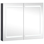 vidaXL LEDiga vannitoa peegelkapp, 80 x 12,2 x 68 cm, Hall
