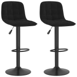 vidaXL baaritoolid 2 tk, must, samet