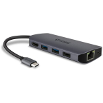 USB-jaotur 8in1 YENKEE, 3.2 (Gen 1) USB C - 1xUSB C, 100W / 1xHDMI 4k@30Hz / 1xUSB-A 2.0/ 1xUSB-A 3.0/Port RJ-45 (Ethernet), 1000 Mbps/ SD / Micro SD