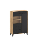 Vitriiinkapp Mebelbos Bellano 1d1w2s, 93,9x40x140 cm, pruun/must