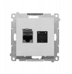 Kontakt Simon simon 55 Pesa RJ45 kat. 6 varjestatud alumiinium matt, topelt