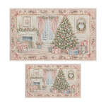 Asir 2-osaline j&otilde;ulune vannitoavaipade komplekt Asr204, 40x60 cm, 60x100 cm, roosa