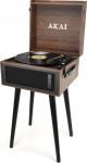 Akai plaadim&auml;ngija ATT-101BT, 33/45/78 RPM, Bluetooth 5.0, AUX, RCA, SD, USB, sisseehitatud k&otilde;lar, 2x0.8W RMS, puit
