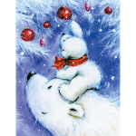 Maalimine numbrite j&auml;rgi - maalimise komplekt 30x40 cm. "Happy Polar Bear Family"