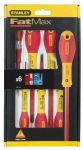 Set of 6 Insulated Screwdrivers 1000V - STANLEY FATMAX - 0-65-443 - Electrician + Pozidriv + Tester