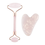 N&auml;orull ja Guasha roosa masseerija Rose Quartz Jade Roller and Gua Sha Set