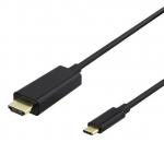 Deltaco USB-C - HDMI, 4K UHD, 3m, juodas / USBC-HDMI1030-K / 00140023