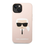Karl Lagerfeld MagSafe Compatible Case Liquid Silicone Karl Head for iPhone 14 Plus Pink
