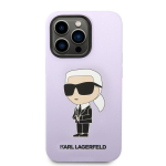 Karl Lagerfeldi &uuml;mbris iPhone 14 Pro Max 6,7 KLHCP14XSNIKBCU lilla k&otilde;va&uuml;mbris Silicone Ikonik jaoks