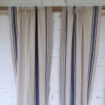 Linasest kardinate komplekt Village Navy, 2 tk, laius 68 cm, Auk&scaron;tis - 160 cm
