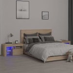 vidaXL &ouml;&ouml;kapid LED-tuledega, 2 tk, sonoma tamm, 70x36,5x40 cm