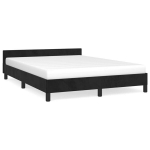 vidaXL voodiraam peatsiga, must, 140x190 cm, samet
