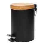 5five - bamboo lid bin 3l "natur&eacute;o" black