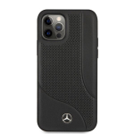 Mercedes MEHCP12LCDOBK iPhone 12 Pro Max 6,7 musta/musta nahkakate perforatsiooniga pind