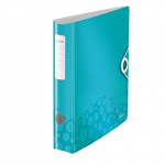 Registraator A4 / 6 cm t&uuml;rkiis kummiga PP WoW Active metallik / 5 Leitz