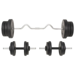 vidaXL kangi ja hantlite komplekt, 60 kg