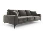 Kolmekohaline diivan Mazzini Sofas Madara, veluur, helehall/must