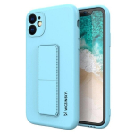 Wozinsky Kickstand Case silicone case with stand for iPhone 12 light blue (Light blue || Niebieski)