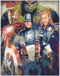 Maalimiskomplekt numbrite j&auml;rgi Marvel 40x50