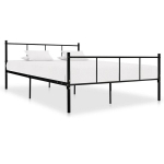 vidaXL voodiraam, must, metallist, 140 x 200 cm, Juoda