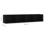 vidaXL CD-seinariiul, must, 100 x 18 x 18 cm, puitlaastplaat