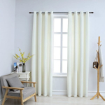 vidaXL pimendavad kardinad r&otilde;ngastega 2 tk, samet, kreemjas, 140x225cm