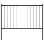Aiapaneel postidega vidaXL, pulberv&auml;rvitud teras, 1,7 x 0,75 m, must
