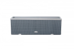 Alumiiniummetallist viimistlusega &otilde;ues pol&uuml;uretaanist lillepott, helehall, 108 cm x 39 cm x 43 cm