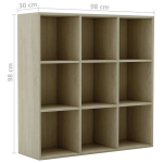 vidaXL raamaturiiul Sonoma tamm 98 x 30 x 98 cm, puitlaastplaat, Ruda