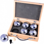 Game Petanque silver in wooden box