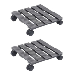 vidaXL ratastel taimealus 2 tk, hall, 30x30x7,5 cm WPC