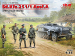 Kokkupandav mudel ICM 35103 Sd.Kfz.251/1 Ausf.A with German Infantry 1/35