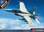 Liimitav mudel Academy 12567 USN F/A-18F VFA-2 Bounty Hunters m&otilde;&otilde;tkavas 1/72