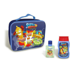 Komplekt lastele Superzings Cartoon: tualettvesi EDT, 50 ml + du&scaron;igeel, 200 ml + kosmeetikakott