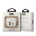 Karl Lagerfeld KLACAPSILKCW AirPods Pro katekaitse valge/valge Silikoon Karl & Choupette